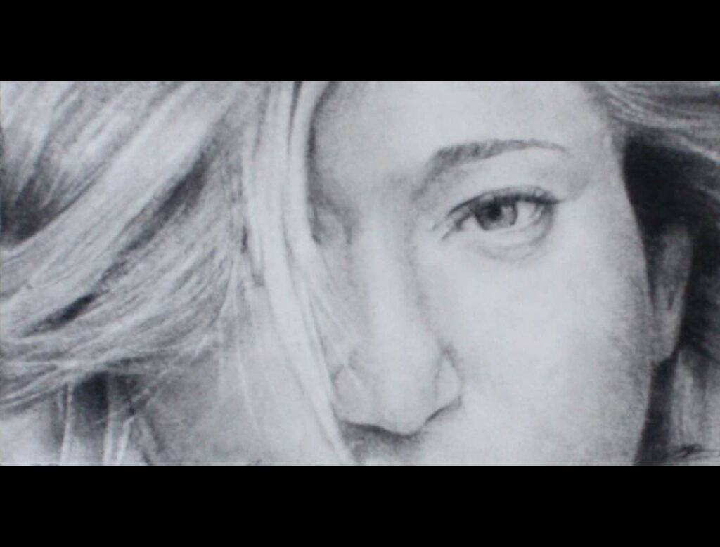 Charcoal portrait “Mary Jane,” 2015, 6×11.
